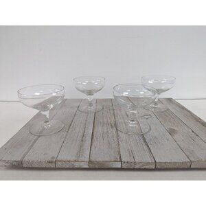 Set of 4 Sherbet Glasses Drinking Stemmed Clear Cocktail 3 1/4"
